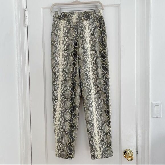 NWT ROTATE Snakeskin-Print High-Waisted PU Wild Pants - Picture 5 of 7